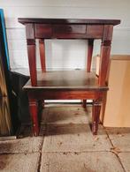 Houten Bijzettafels met Lade, Huis en Inrichting, Tafels | Eettafels, Ophalen, Minder dan 50 cm, Gebruikt, Vintage