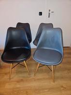 4 eetkamerstoelen: 2 zwart 2 grijs, Huis en Inrichting, Stoelen, Ophalen, Gebruikt, Grijs