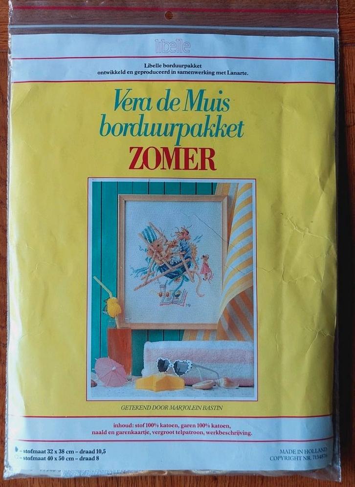 Borduurpakket Vera de Muis/ Lanarte, Libelle/Marjolein Basti, Hobby en Vrije tijd, Borduren en Borduurmachines, Zo goed als nieuw
