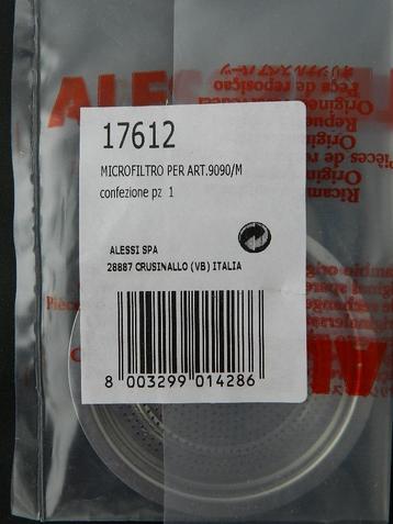 Nieuwe originele ALESSI onderdelen, zie lijst.. beschikbaar voor biedingen