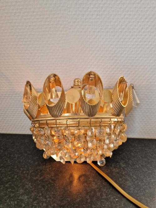 Vintage wandlamp Palwa goud messing hollywood regency krista, Antiek en Kunst, Antiek | Lampen, Ophalen of Verzenden