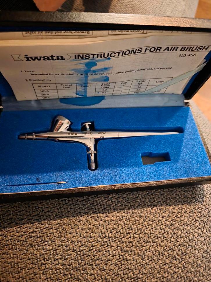 Iwata HP-B Airbrush - Perfect voor precisiewerk!, Hobby en Vrije tijd, Schilderen, Gebruikt, Airbrush en Toebehoren, Ophalen of Verzenden