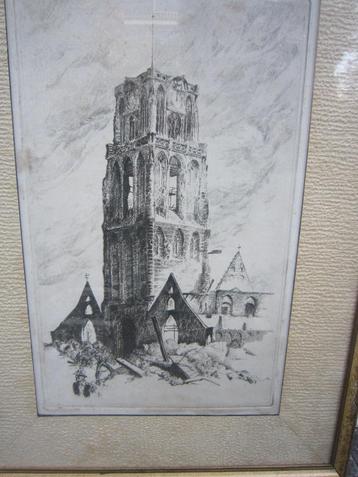 Byzondere Ets, RUINE, Laurenskerk Rotterdam, DICK de WILDE  beschikbaar voor biedingen