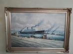Schilderij Rotterdam havengezicht met Passagierschip, Ophalen