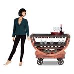 SHOWROOM MODEL Houten Wijnkar Wijntrolley Vintage Wijnrek, Info@dehanzeherten.nl, 5 tot 15 flessen, Nieuw, Ophalen of Verzenden