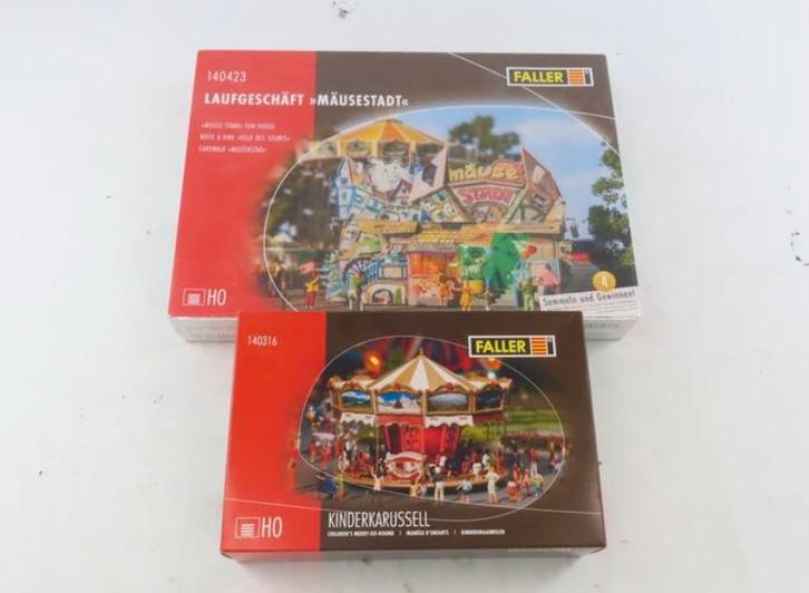 Faller H0 Kermisattracties – set van 2. 140316, 140423, Hobby en Vrije tijd, Modeltreinen | H0, Nieuw, Overige typen, Gelijkstroom of Wisselstroom