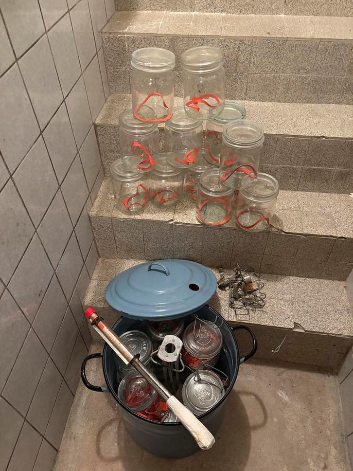 Weckketel met thermostaat en inmaakglazen, Huis en Inrichting, Keuken | Keukenbenodigdheden, Gebruikt, Ophalen