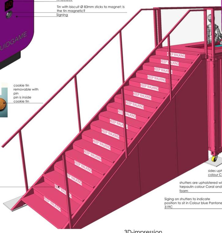 Brede degelijke stalen trap 17 treden 3,19 meter hoog, Doe-het-zelf en Verbouw, Ladders en Trappen, Gebruikt, 2 tot 4 meter, Ophalen