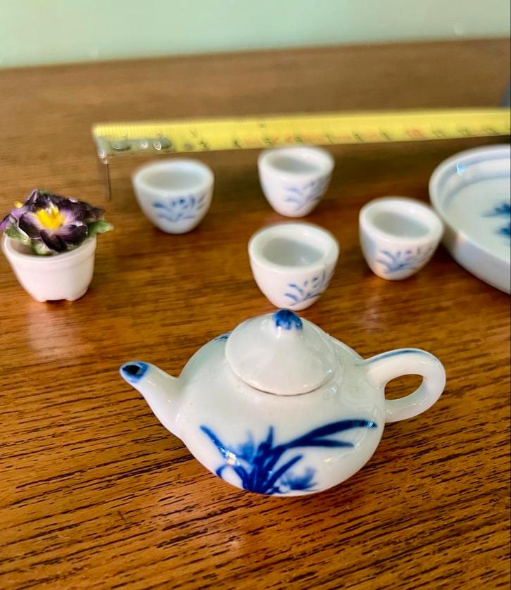 Poppenhuis Serviesje - Delfts Blauw Stijl, Antiek en Kunst, Antiek | Speelgoed, Ophalen of Verzenden
