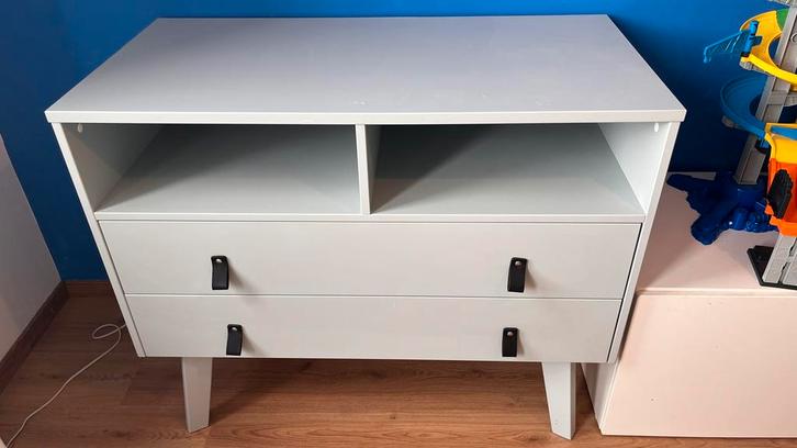 Kinder Compagnie Commode Lichtblauw, Kinderen en Baby's, Kinderkamer | Commodes en Kasten, Gebruikt, Commode, 105 cm of meer, 75 tot 100 cm