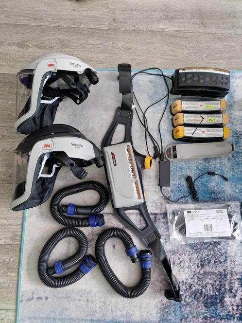 3M Versaflo 800 motor + M-200 vizierhelm + M-300 vizierhelm, Doe-het-zelf en Verbouw, Adembescherming, Zo goed als nieuw, Volgelaatsmaskers