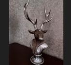 Hert torso zilver op voetstuk ., Diversen, Ophalen