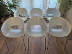 6 eetkamerstoelen waarvan 2 Sintesi Orbit design kuipstoelen, Huis en Inrichting, Stoelen, Ophalen, Kunststof, Gebruikt, Wit