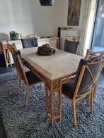 Vintage Eethoek - Tafel, 4 Stoelen & Dressoir, Huis en Inrichting, Stoelen, Ophalen, Gebruikt, Overige kleuren, Vier