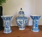 Set delfts blauwe vazen en pot kruik kaststel kast stel, Ophalen of Verzenden