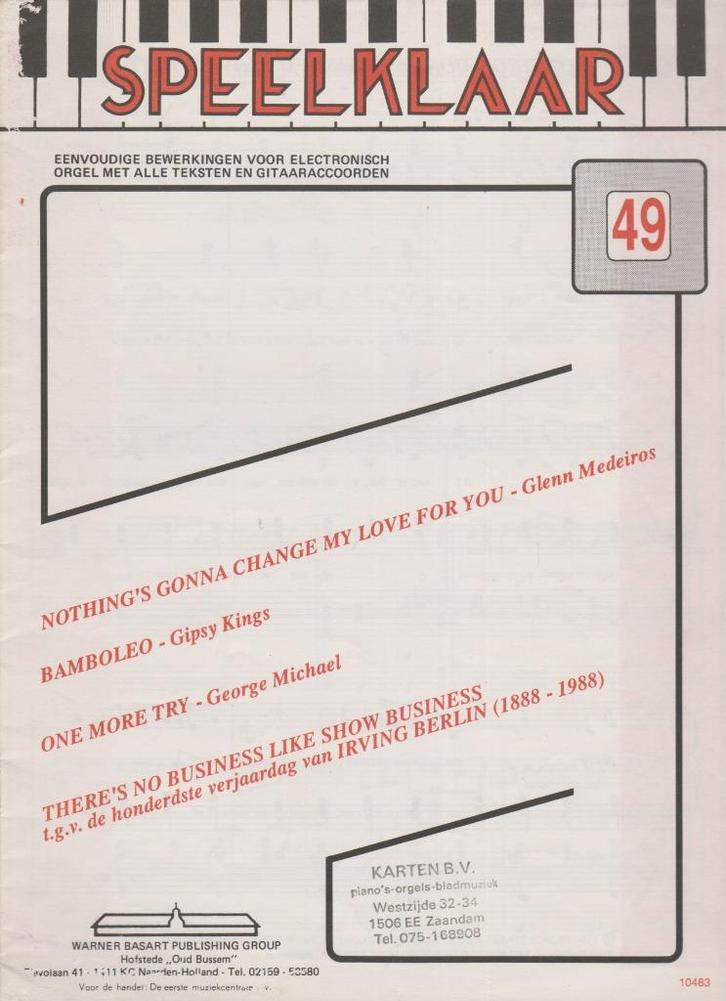 SPEELKLAAR 49, Muziek en Instrumenten, Bladmuziek, Gebruikt, Artiest of Componist, Populair, Orgel, Ophalen of Verzenden