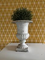 Antieke Witte Vaas met Plant, Huis en Inrichting, Woonaccessoires | Vazen, Steen, Gebruikt, 50 tot 75 cm, Wit