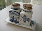 mooi oud DELFTS BLAUW vierkant rondom beschilderd vintage, Antiek en Kunst, Ophalen of Verzenden