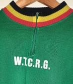 vintage Wollen Retro wielrenshirt groen wit maat 4, Fietsen en Brommers, Fietsaccessoires | Fietskleding, Nieuw, Bovenkleding