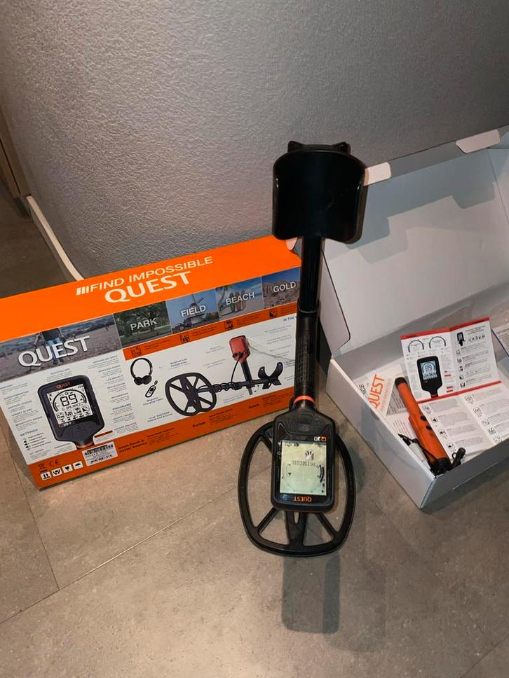 Quest Q30 Metaaldetector + Pinpointer - Complete Set, Hobby en Vrije tijd, Metaaldetectors, Gebruikt, Meer dan 30 cm, Overige merken