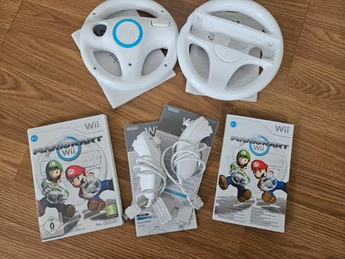 Wii mariokart + 2 wielen + 2 nunchucks, Spelcomputers en Games, Games | Nintendo Wii, Gebruikt, Racen en Vliegen, 3 spelers of meer