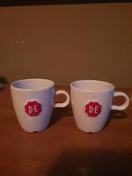 2 Douwe Egberts (DE) kopjes, Gebruikt, Keramiek, Ophalen of Verzenden, Overige stijlen
