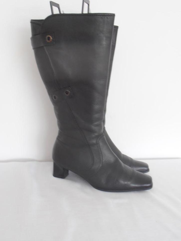 Gabor - prachtige donkerbruine leren laarzen - 38, Kleding | Dames, Schoenen, Zo goed als nieuw, Hoge laarzen, Bruin, Verzenden
