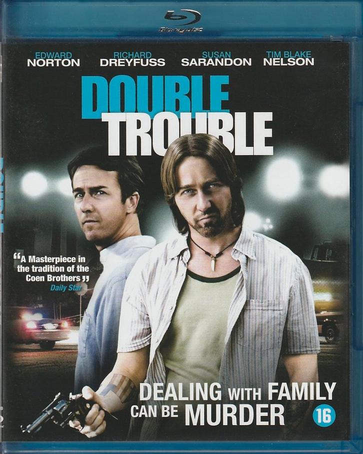 Double Trouble - Edward Norton NL Blu-ray, Cd's en Dvd's, Blu-ray, Zo goed als nieuw, Thrillers en Misdaad, Ophalen of Verzenden