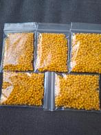 5 zakjes 3 mm glaskralen rocailles geel 100 gram partij, Hobby en Vrije tijd, Kralen en Sieraden maken, Ophalen of Verzenden, Nieuw