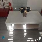 Stevige houten salontafel, Huis en Inrichting, Tafels | Salontafels, 100 tot 150 cm, Zo goed als nieuw, Minder dan 50 cm, Rechthoekig