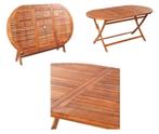 Ovale Massief Houten Teak Klaptafel .Tuintafel. 160x85x75 cm, Ophalen of Verzenden, Nieuw