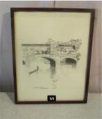 Prachtige Pentekening 'Firenze - Ponte Vecchio' - gesign, Ophalen of Verzenden