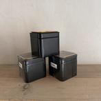 3 x IKEA BLOMNING blik met deksel zwart goud 10 x 10, Ophalen of Verzenden, Zo goed als nieuw, Overige