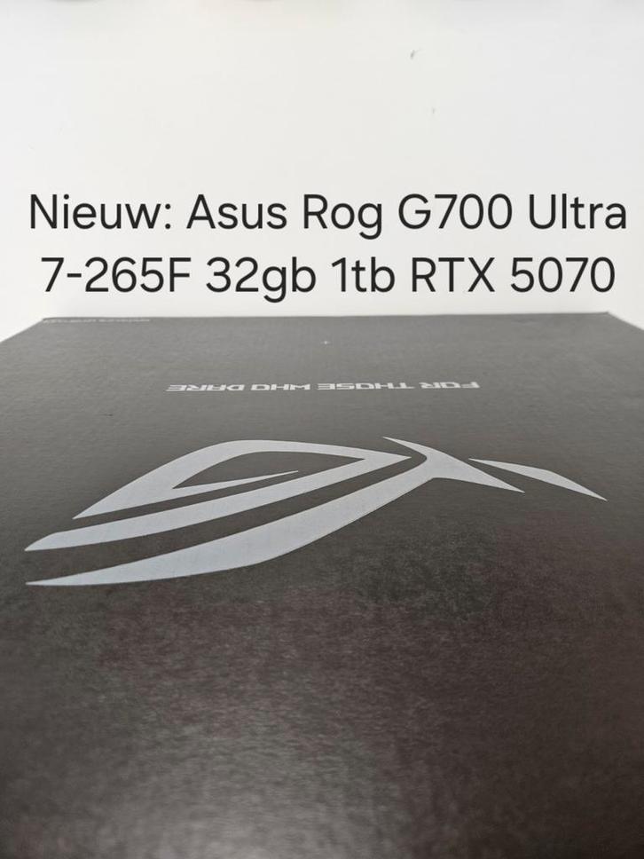 Nieuw: Asus Rog G700 desktop pc Ultra 7-265F 32gb RTX 5070, Computers en Software, Desktop Pc's, Nieuw, 4 Ghz of meer, SSD, 32 GB