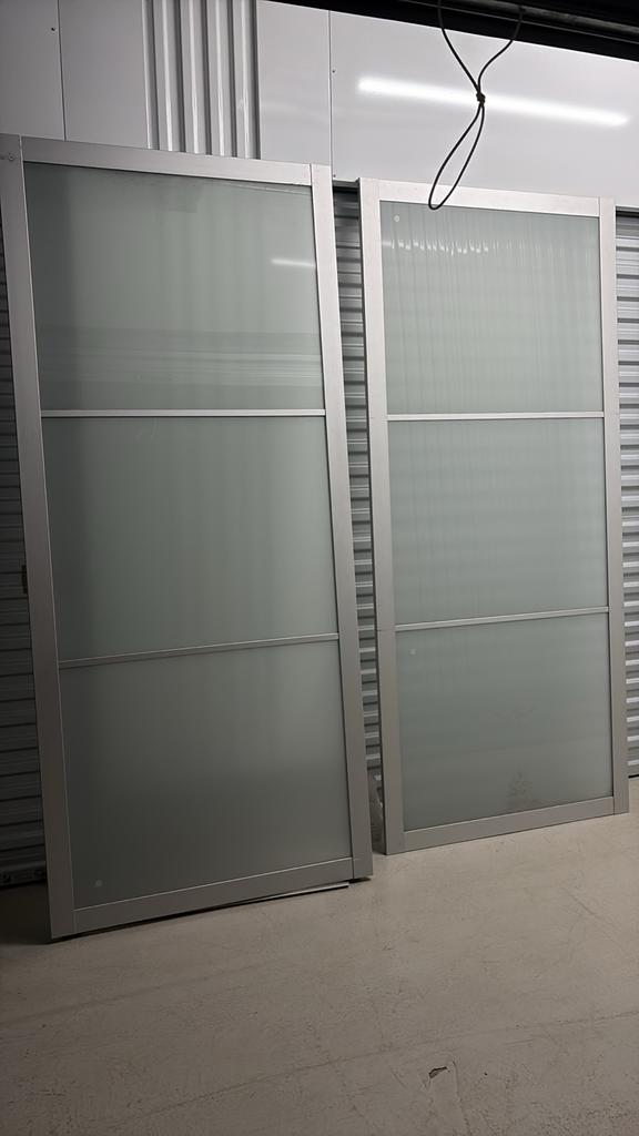 Ikea Pax Schuifdeuren (zonder rails), Doe-het-zelf en Verbouw, Deuren en Horren, Gebruikt, Overige typen, Glas, Schuifdeur