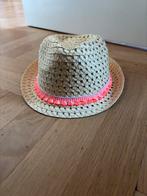Strohoed met roze details - Maat 52, Kinderen en Baby's, Babykleding | Petten en Hoeden, Maat 62, Meisje, Hoed, Ophalen of Verzenden