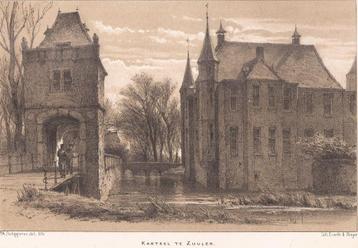 Kasteel te Zuijlen Litho Schipperus ca. 1885 beschikbaar voor biedingen