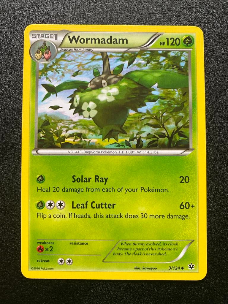 Wormadam 3/124 Pokémon XY Fates Collide Packfresh Mint, Ophalen of Verzenden, Zo goed als nieuw, Losse kaart