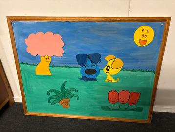 Woezel en Pip Houten Plaat/schilderij 80x60cm beschikbaar voor biedingen