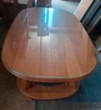 Licht eiken ovale salontafel, Huis en Inrichting, Tafels | Salontafels, Ophalen, 100 tot 150 cm, 50 tot 100 cm, Zo goed als nieuw