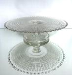 Val Saint Lambert grote taartschaal - Hambourg, Antiek en Kunst, Antiek | Glas en Kristal, Ophalen of Verzenden