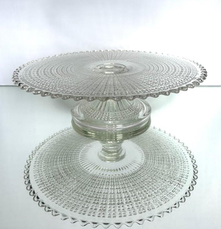 Val Saint Lambert grote taartschaal - Hambourg, Antiek en Kunst, Antiek | Glas en Kristal, Ophalen of Verzenden