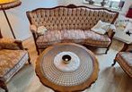 Bank fauteuils roze barok vintage queen an Hollywood Regency, 150 tot 200 cm, Ophalen of Verzenden, 75 tot 100 cm, Zo goed als nieuw