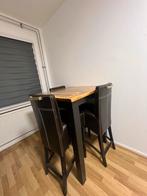 zeer mooie Hoge eettafel met 3barkrukken, Ophalen, 50 tot 100 cm, 50 tot 100 cm, Zo goed als nieuw