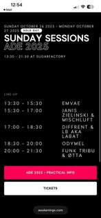 ADE - 26 oktober - Sunday Sessions By Day - 2 tickets, Twee personen