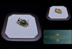 Stern goudkleurig groene emaille uil broche - K3SE1-Z5R, Sieraden, Tassen en Uiterlijk, Broches, Overige materialen, 4 tot 7 cm