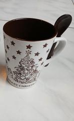 Kerst mok met lepeltje merry christmas, Diversen, Kerst, Ophalen, Zo goed als nieuw