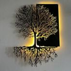 Metalen wanddecoratie 'Boom met wortels' met LED, Huis en Inrichting, Nieuw, Ophalen of Verzenden