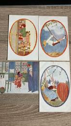 Oude ansichtkaarten Rie Cramer 4x Lentebloem Nieuwe rijmpjes, Ophalen of Verzenden, 1920 tot 1940, Ongelopen
