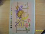 NIEUW Voorbedrukt stramien meisje eend op ladder. Ook DMC, Ophalen of Verzenden, Nieuw, Handborduren, Onderdeel of Toebehoren